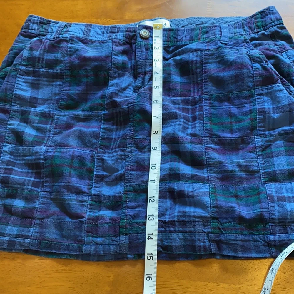 Old Navy Blue Purple Plaid Skirt 14 EUC